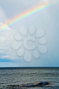 rainbow and the cloud abstract thailand kho tao bay of a  wet  in  south china sea