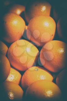 in the market lots  of fresh orange like healty food concept