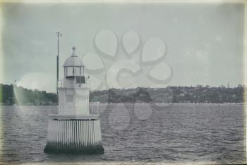 in  australia   sidney the antique lighthouse in the sea