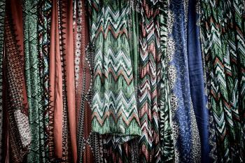 in  ethiopia africa the colorful background of the cotton skirt in the market