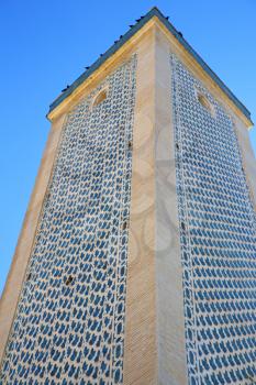 in maroc africa        minaret  and the blue  sky