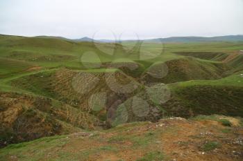 in azerbaijan diri baba the view of the antique mausoleum near the mountain heritage and nature
