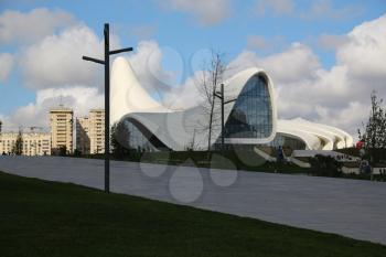 in azerbaijan baku the view of the art center museum modern buildings
