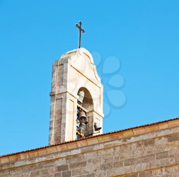in jordan amman the antique church of saint george the bell in the clear sky