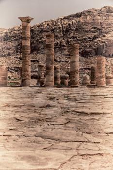 in petra jordan the antique street full of columns and architecture heritage