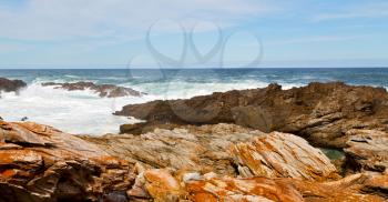  blur  in south africa   sky ocean  tsitsikamma reserve nature and rocks
