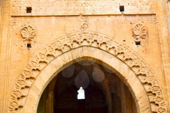 olddoor in morocco  africa ancien and wall ornate brown  