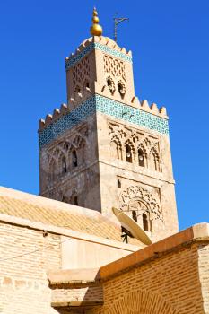 in maroc africa   minaret and the blue  sky