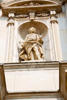 marble in old historical construction italy europe milan and statue