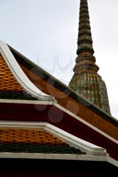 tower  bangkok in the temple  thailand abstract cross colors roof wat  palaces   asia sky   and  colors religion mosaic