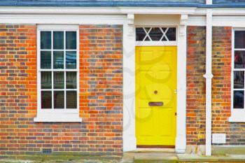 notting hill in london england old suburban and antiqueyellow    wall door 
