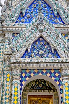 window   in   bangkok in thailand incision of the buddha gold      temple