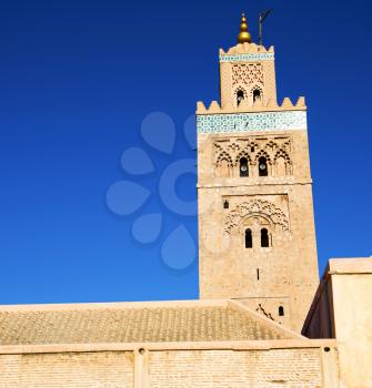 in maroc africa   minaret and the blue  sky