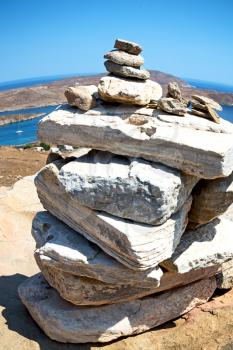 in delos       greece the historycal acropolis and         old ruin site