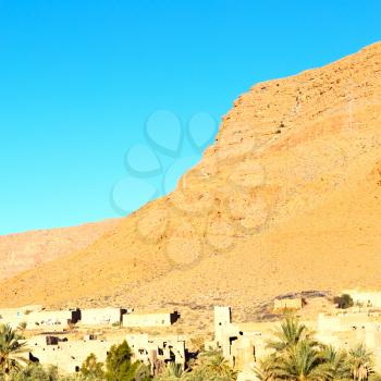 in   valley  morocco             africa the atlas dry mountain ground isolated hill 