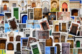 door  images from all over the world in a   patchwork