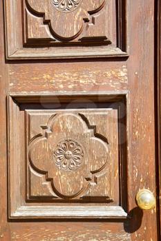 door in italy old ancian wood and traditional            texture nail