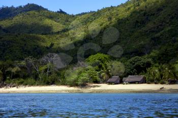 house hill navigable  froth cloudy  lagoon and coastline in madagascar nosy be