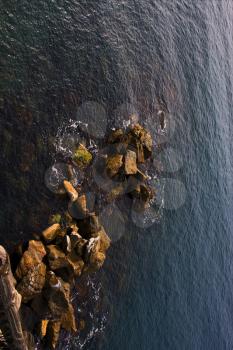  abstract rock water   and coastline in riomaggiore italy
