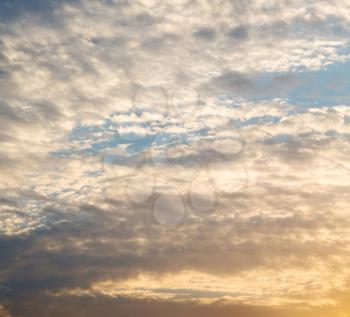 in the red blue sky cloud and sunrise       orange color