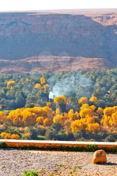 in   valley  morocco  africa the atlas dry mountain ground isolated hill 