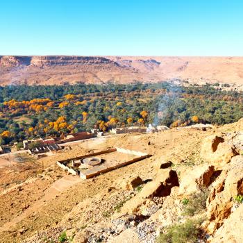 in   valley  morocco             africa the atlas dry mountain ground isolated hill 