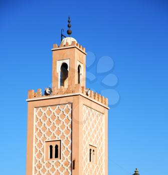 in maroc africa      minaret and the blue  sky