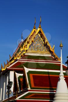 bangkok in the temple  thailand abstract cross colors roof wat  palaces   asia sky   and  colors religion mosaic