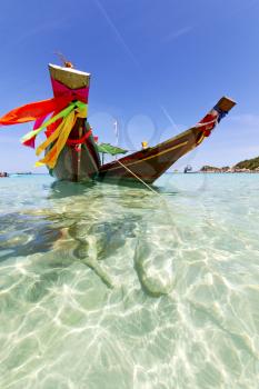 thailand  in  kho tao bay asia isle blue clean water    pirogue   and south china sea 
