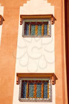  window in morocco africa and old construction wal brick historical