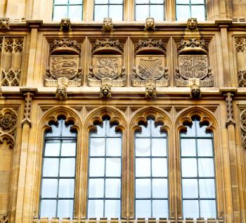 in london old historical  parliament glass    window    structure and terrace