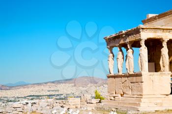 in  greece    the old architecture    and historical place parthenon          athens