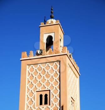 in maroc africa      minaret  and the blue  sky