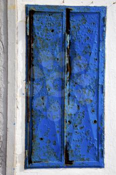 lanzarote abstract  blue window   in the white spain
