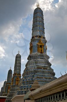 bangkok in   temple  thailand abstract cross colors roof  wat  palaces   asia sky   and  colors religion mosaic rain 
