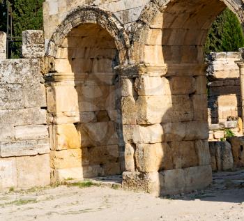  pamukkale    old       construction     in asia turkey the column  and the roman temple 