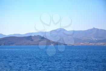from the boat greece islands in     mediterranean sea and sky