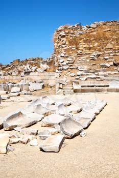 in delos   greece    the historycal acropolis and         old ruin site