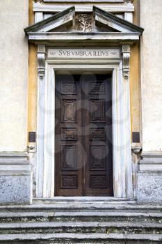  italy  lombardy     in  the somma lombardo old   church  closed brick tower     wall