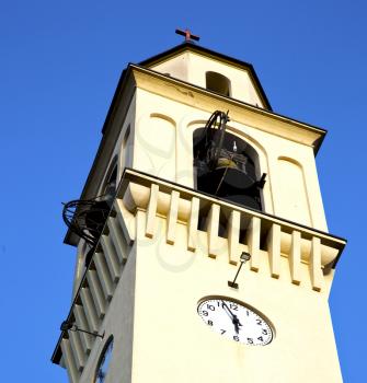 arsago seprio old abstract in  italy   the   wall  and church tower bell sunny day 