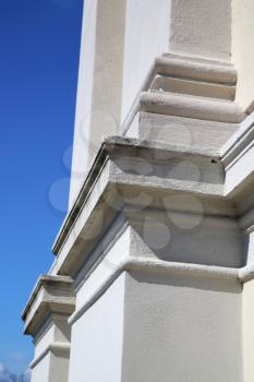 sumirago lombardy italy  varese abstract   wall of a curch broke brike pattern  and sky sunny day 