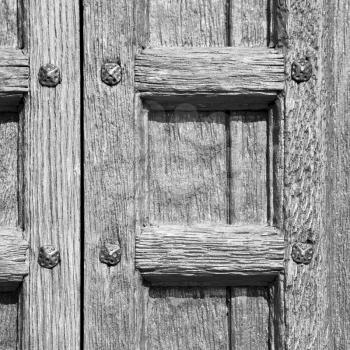 door in italy old ancian wood and traditional  texture nail