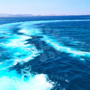 foam and froth in the sea      of mediterranean greece