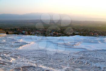 unique abstract in pamukkale turkey  asia the old calcium bath and travertine water