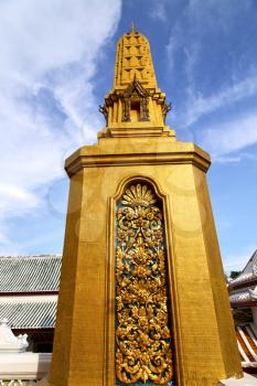 thailand bangkok abstract cross metal gold in the temple 