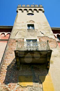 venegono old abstract in  italy   the   wall  and church tower bell sunny day