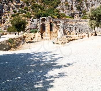 myra      in turkey europe old roman necropolis and indigenous tomb stone