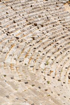 in   turkey    europe    aspendos the old theatre abstract texture    of step and gray