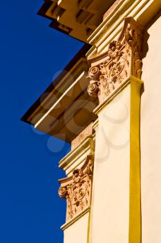 white   abstract old column in the  country  of  morocco   and marble brick