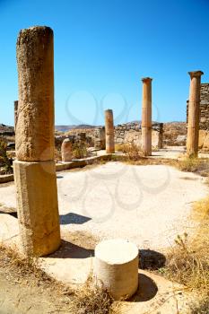 in delos   greece    the historycal acropolis and         old ruin site